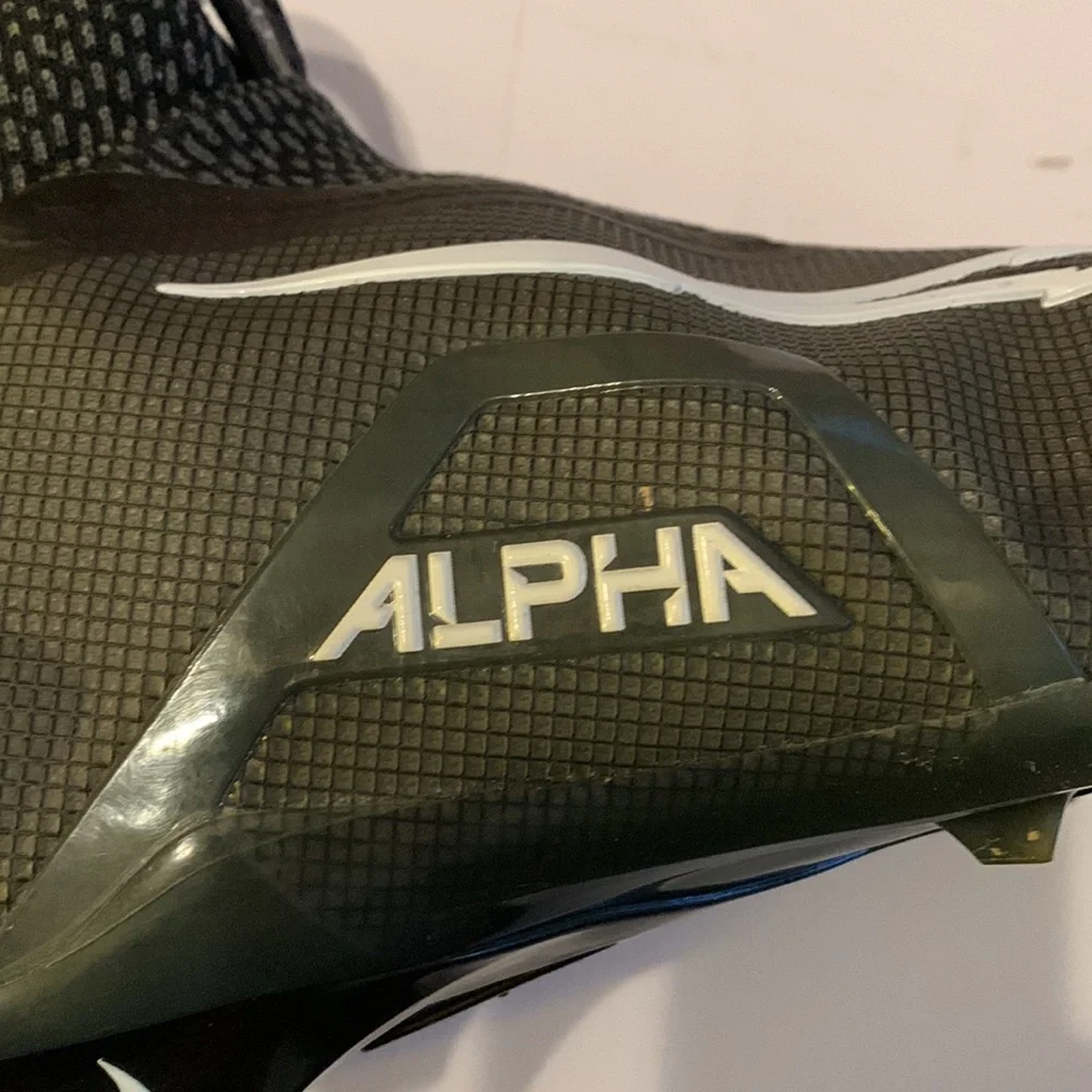 Nike Alpha Flyknit Black Cleats Size 10.5 Laceless